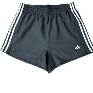 NWT Adidas Women's 3-Stripes High-Rise Grey Training Shorts M AEROREADY